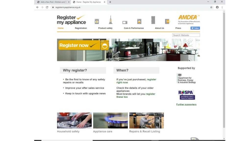 Register appliances in Product Safety Week