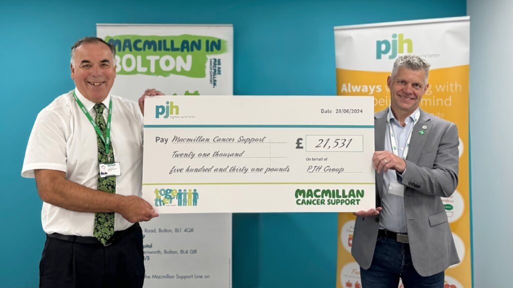 PJH donates over £20k to Macmillan Cancer Support